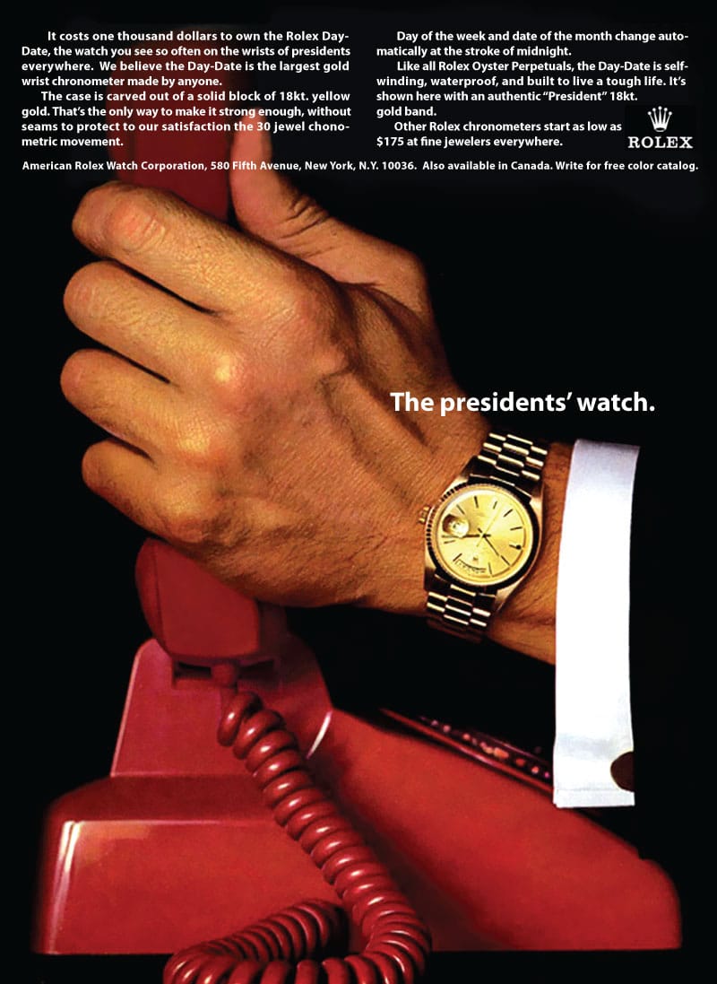 1966 Rolex President Ad