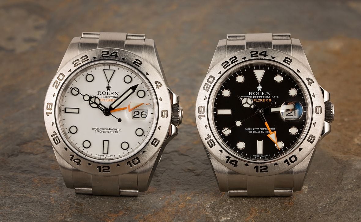 Rolex Explorer II Black and White Stainless Steel Watches 