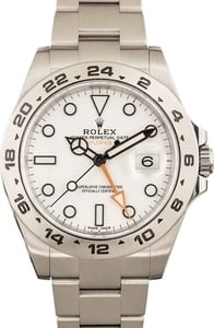 Rolex Explorer II Pre-Owned White Polar Dial 42MM Steel Oyster, B&P (2016)