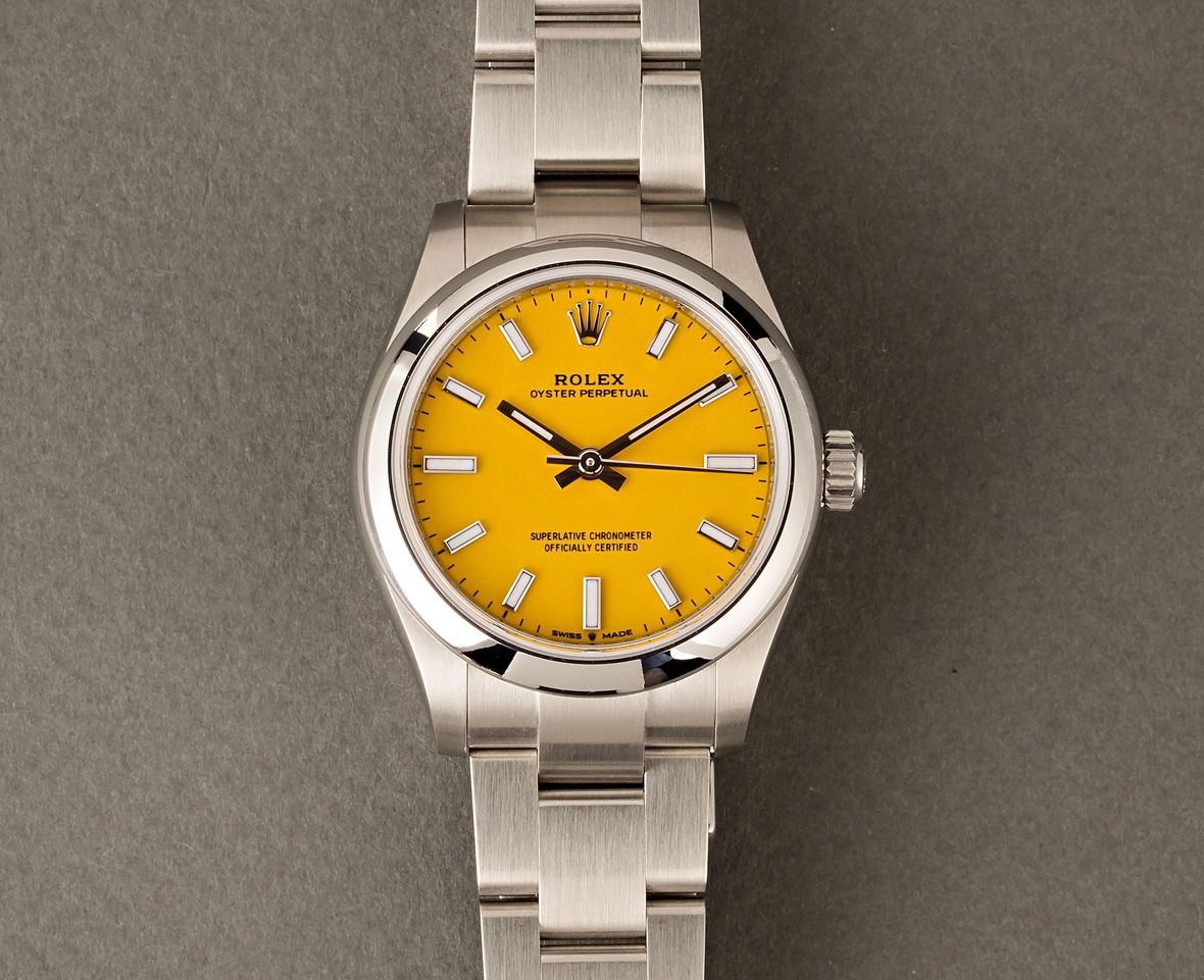 Rolex Oyster Perpetual Yellow Dial Stainless Steel 2020