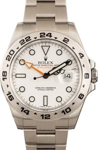 Rolex Explorer II Pre-Owned White Polar GMT 42MM Steel, Rolex Papers (2017)